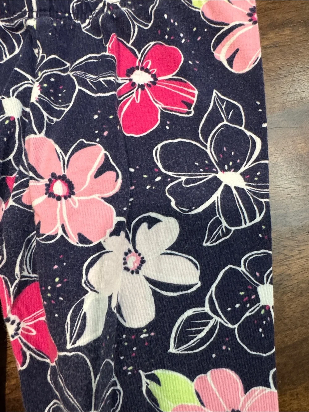 Gymboree Pink Top with Navy Floral Legging Set